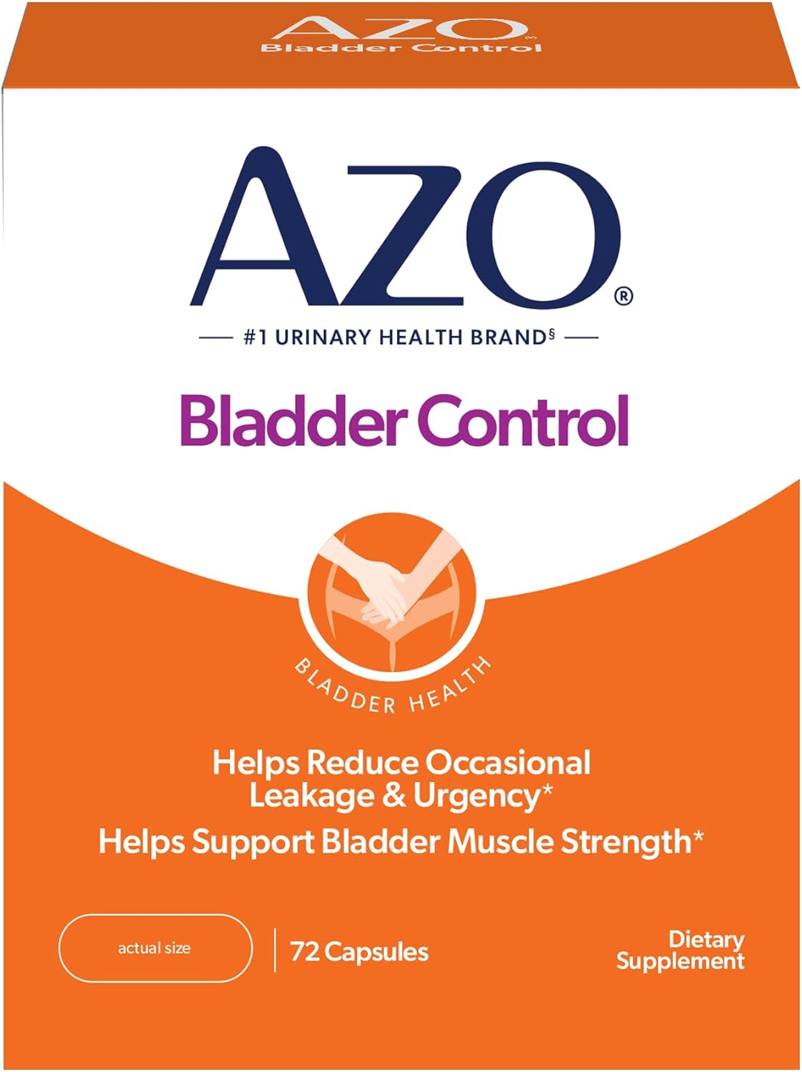 AZO Bladder Control with Go-Less Daily Supplement | Helps Reduce Occasional Urgency, leakage due to laughing, sneezing and exercise††† | 72 Capsules