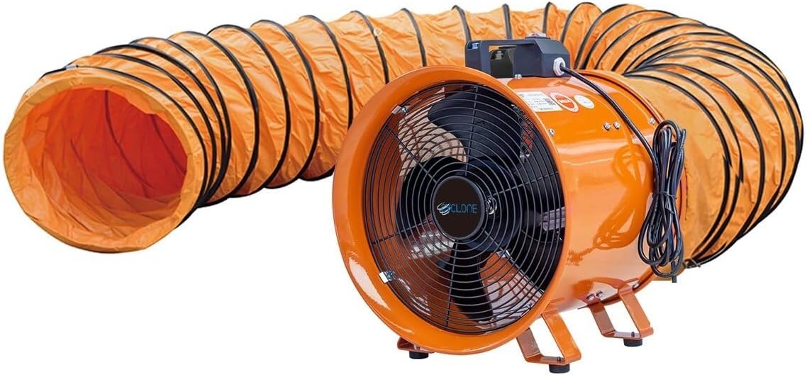 Cyclone 300mm 12" Dust Fume Extractor Ventilation Fan 110v with 5m Duct