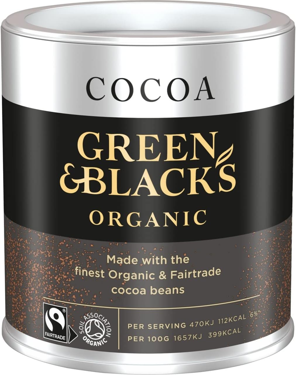 Green & Black's Organic Cocoa Powder, Made with Fairtrade Cocoa Beans, Perfect for Cooking and Baking, Approximately 31 Servings, 125g (Pack of 1)