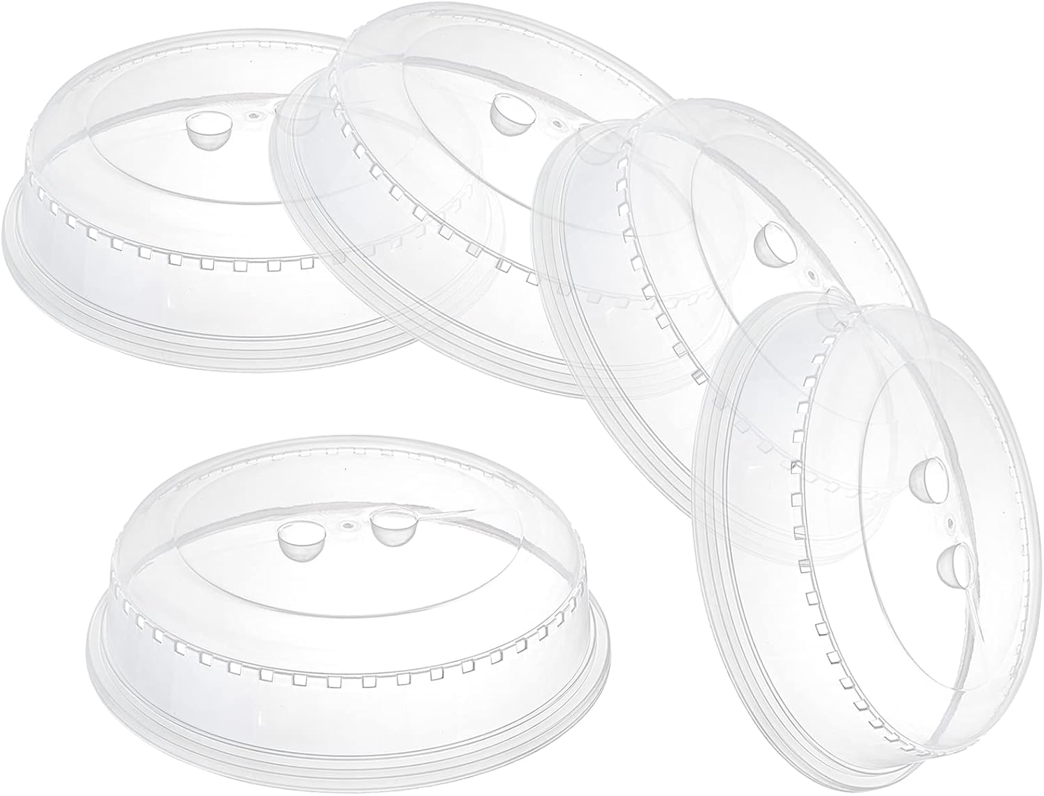 Tebery 5 Pack Microwave Cover For Food, Microwave Plate, Dish Covers, BPA Free Plastic, Transparent Lids, Stackable, Dishwasher Safe, 26 CM, Variety of Sizes for all Plates & Dishes
