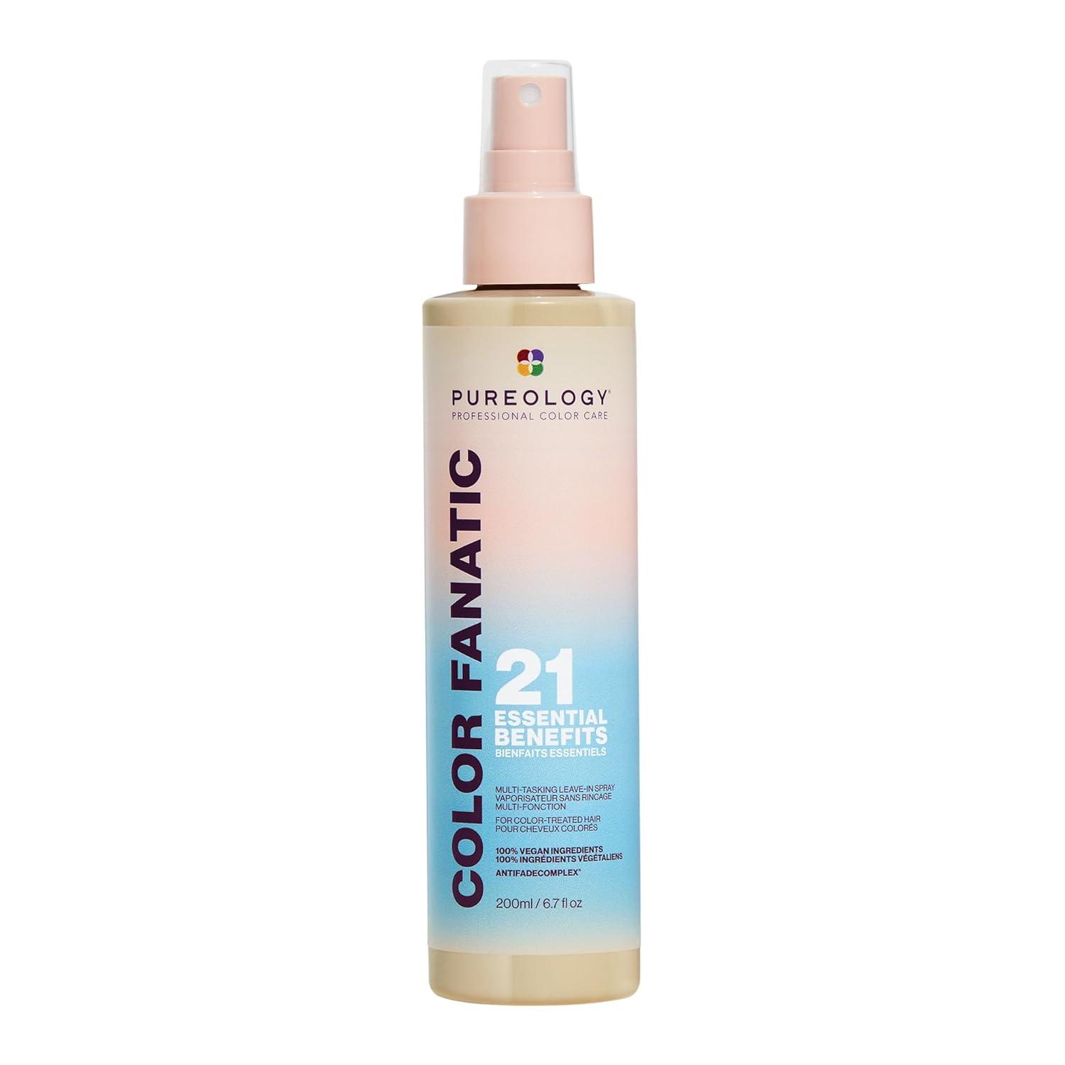 Pureology Color Fanatic Multi-Tasking Leave-In Spray - Detangling & Frizz Control, 21 Benefits for All Hair Types, Heat Protection, Infused with Coconut & Camellia Oils, Color Safe, Vegan
