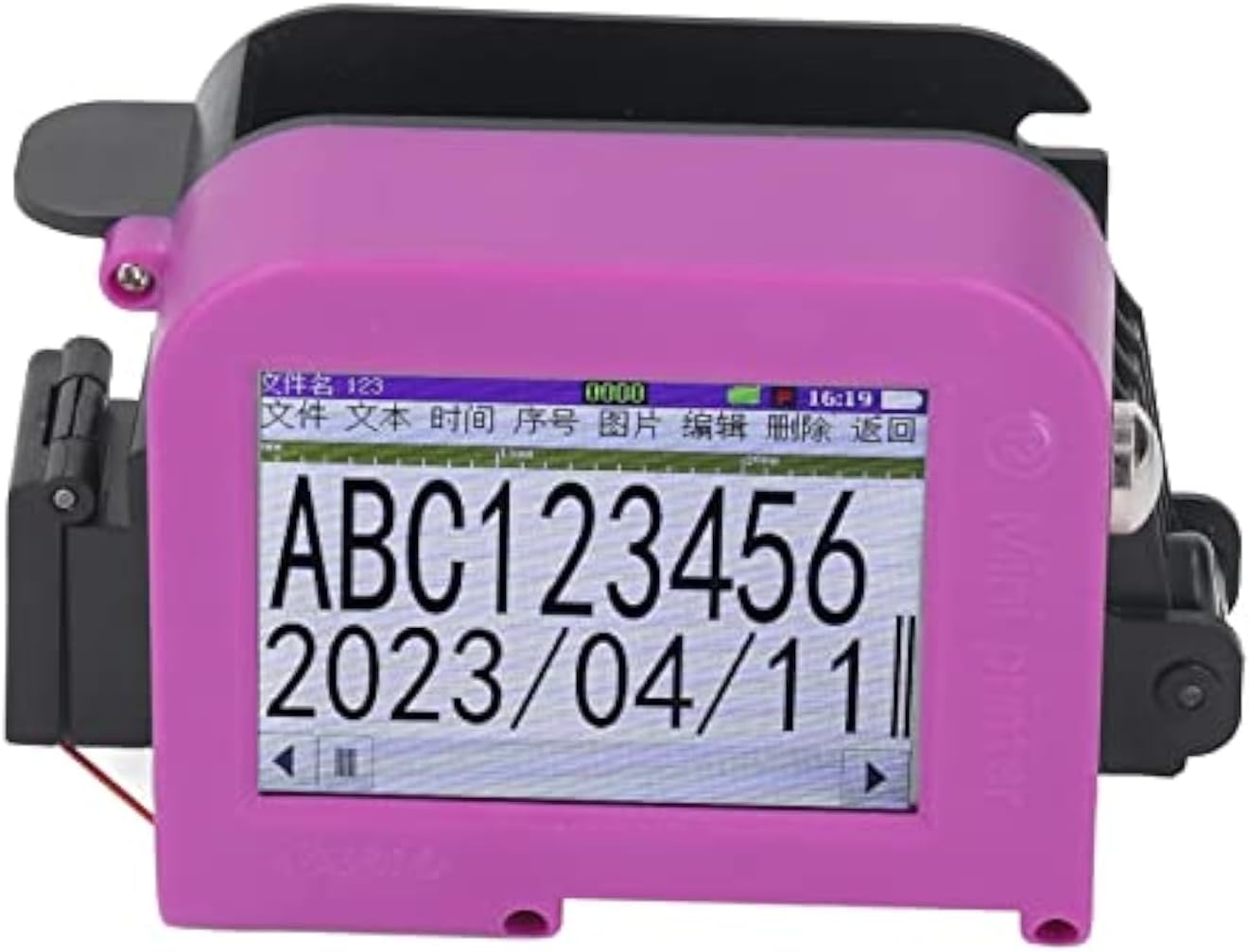 Focket Handheld Inkjet Coder, 1200mAh LED Color Date Barcode Hand Printer for Logo Date Label, Supports 100 Languages, No Cartridge Included