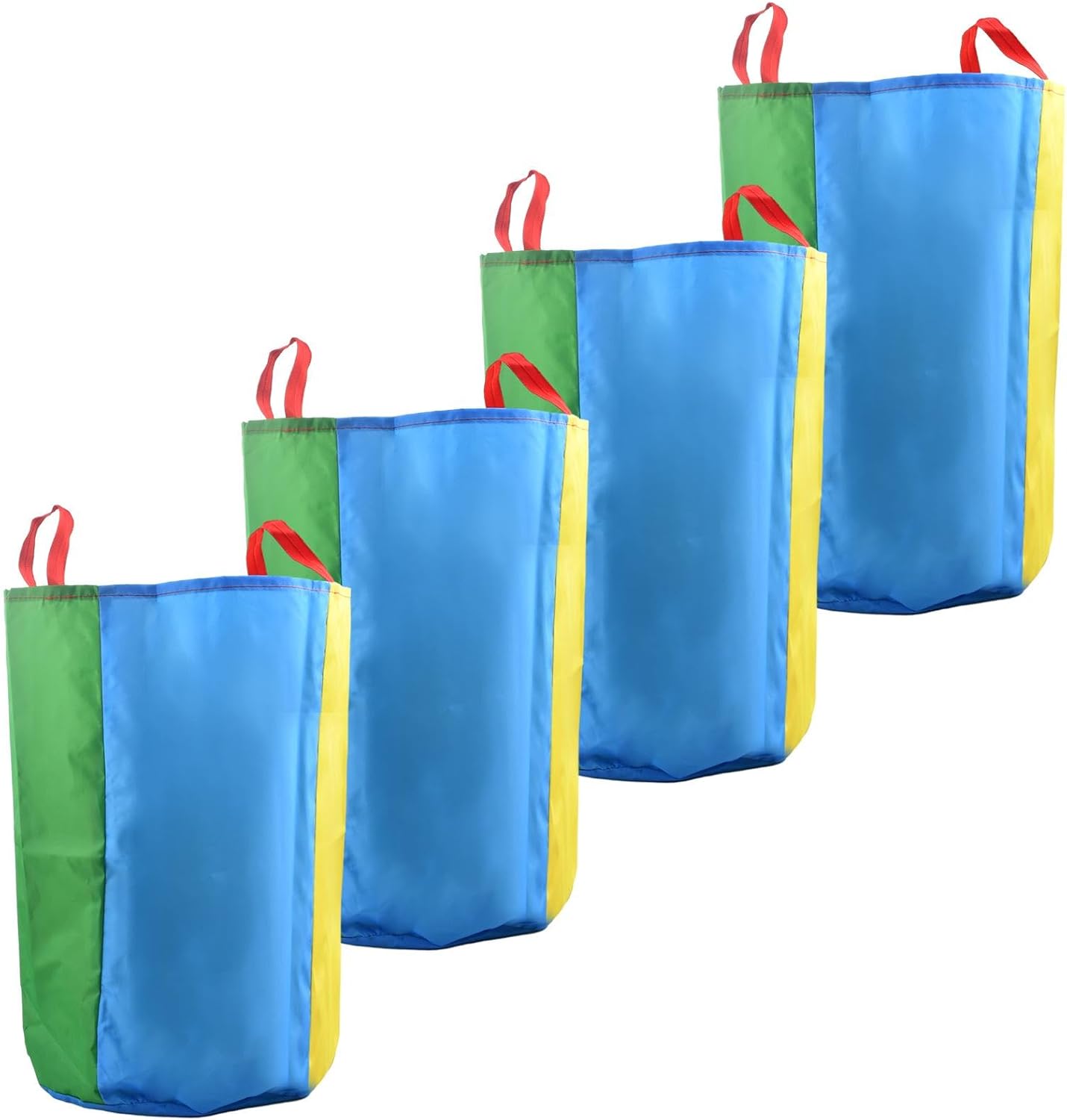 4 Pcs Potato Sack Race Bags, 3 Sizes Colorful Jumping Bags for Adults Children, Sports Day Kit, Outdoor Lawn Games Jumping Race Bags for Kids Birthday Party Backyard Picnic Family Activities