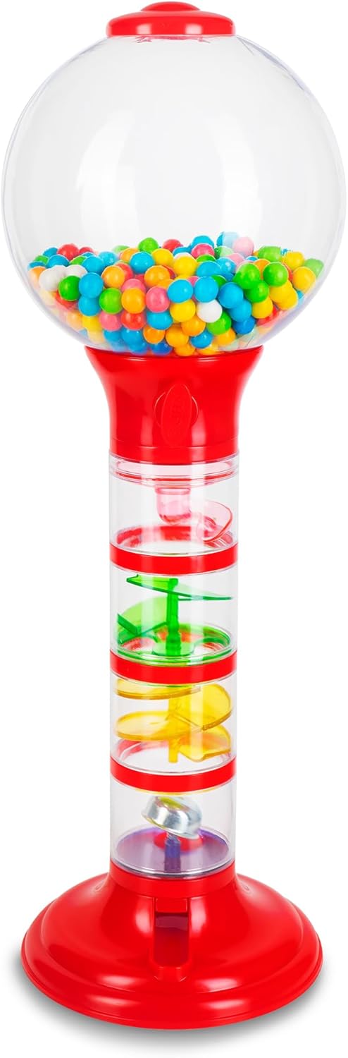 22 Inch Twister Gumball Machine - Includes 110g of Gumballs | Height-Adjustable Stand | No Coins Required | Mesmerising Gumball Dispensing | Sturdy Robust Plastic | Ideal for Kids 3+