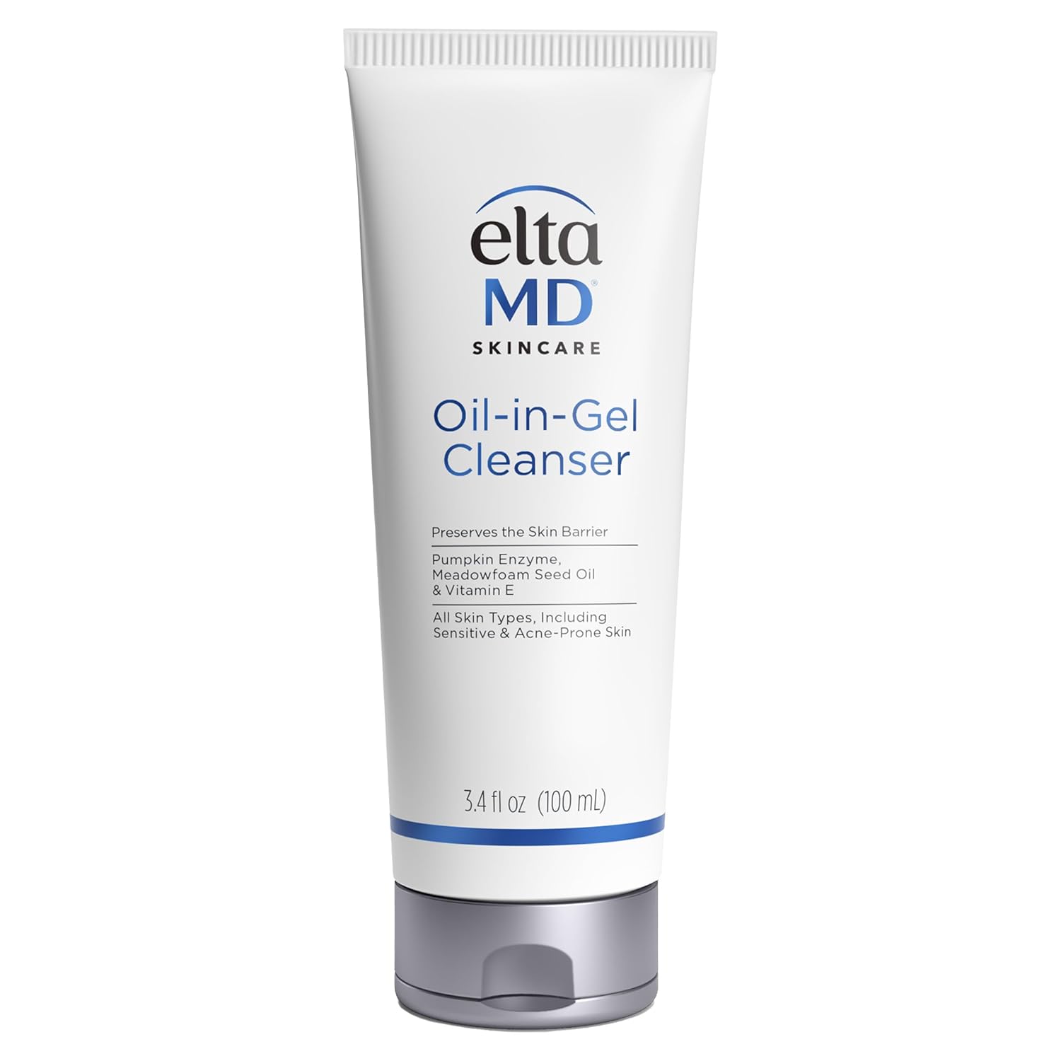 EltaMD Oil-In-Gel Facial Cleanser, Daily Gentle Face Cleanser, Removes Long-Wear Makeup, Sunscreen, and Sweat, Cleansing Oil For Face, 3.4 oz Tube