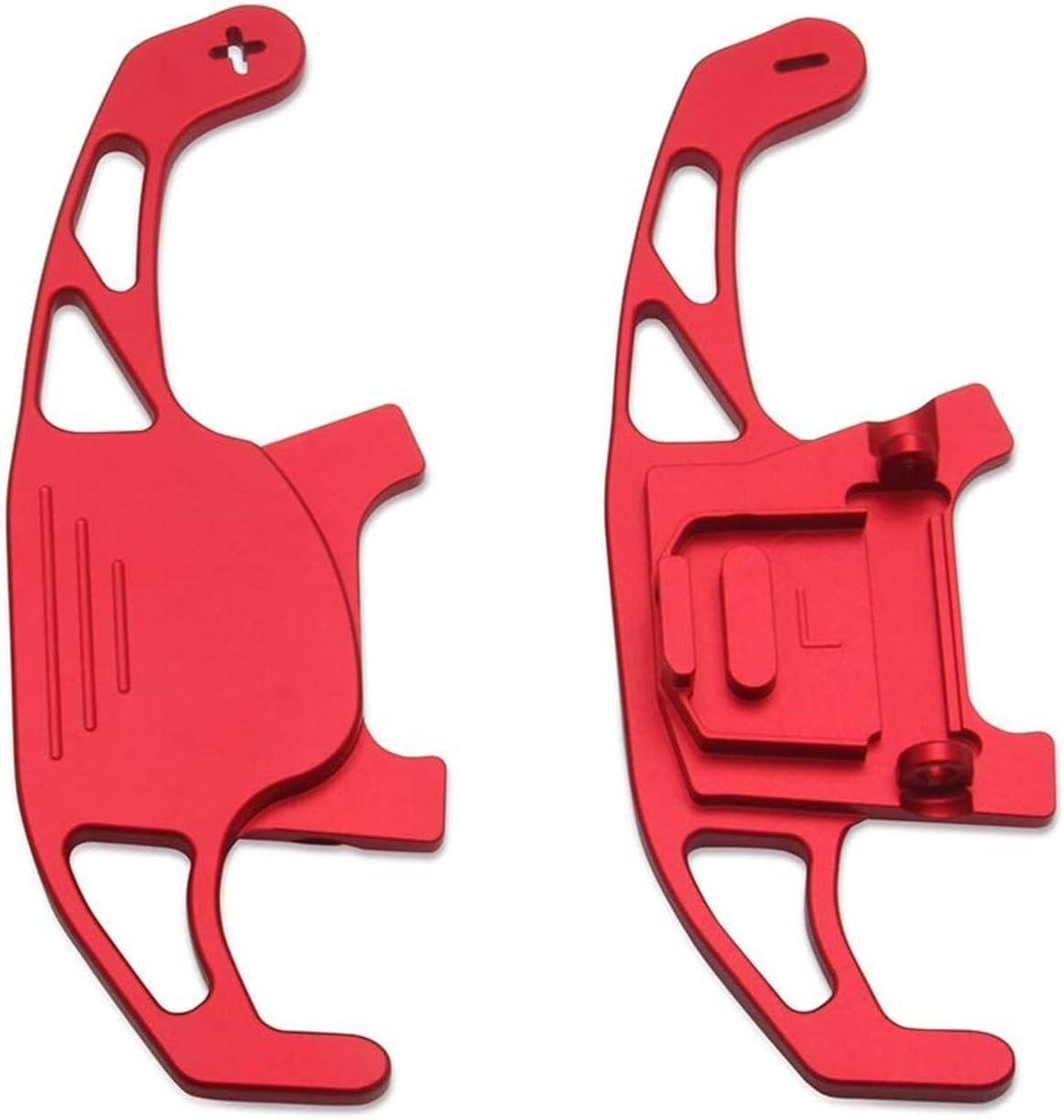 Steering Wheel Paddle Shifter Extensions Trim Cover Compatible With VW Golf MK7 GTI Tiguan T-ROC Rline Scirocco POLO 6C PASSAT B8 Car Interior Sticker Accessories(Red)