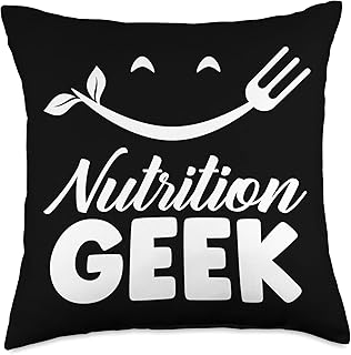 Nutrition Geek Job Dietitian Nutritionist Sayings Throw Pillow, 18x18, Multicolor