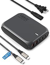 188W USB C Charger 5-Port GaN Charging Station Compatible with MacBook Pro/Air iPad Pro/Air iPhone 15 14 13 12 Samsung Galaxy S24 S23 S22 Dell and More 140W USB C PD 3.1 Charging Desktop Charger