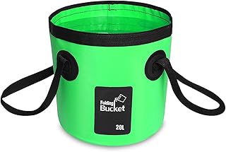 BANCHELLE Collapsible Bucket Water Container Portable Folding Camp Wash Basin for Outdoor Traveling Hiking Fishing Car Washing Gardening Camping (Green, 20L)