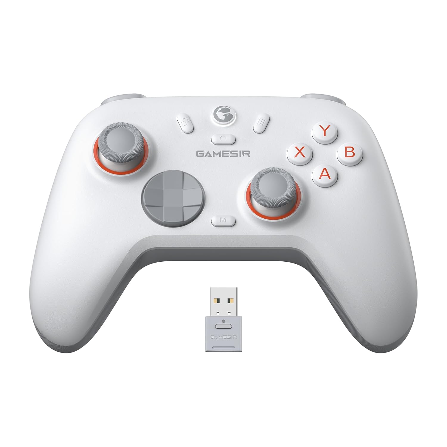 GameSir Nova 2 Lite Wireless PC Controller with Hall Effect Joysticks & Triggers, 2.4G & Wired 1000Hz Polling Rate, Remappable Buttons - Compatible with PC/Switch/Steam/Android (White)