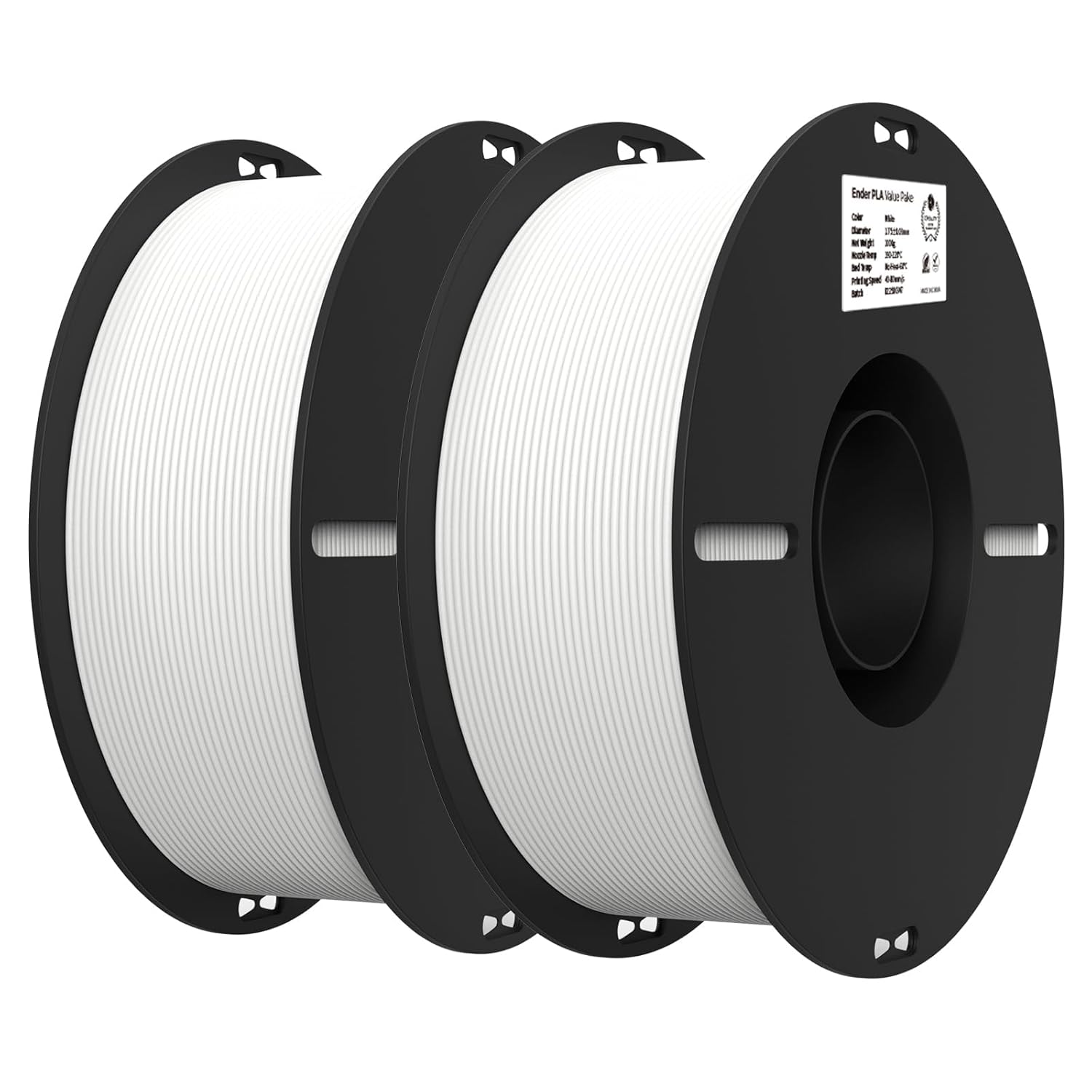 Creality 1.75mm PLA Filament 2 Packs White+White, 2kg Each, 4.4lbs Total