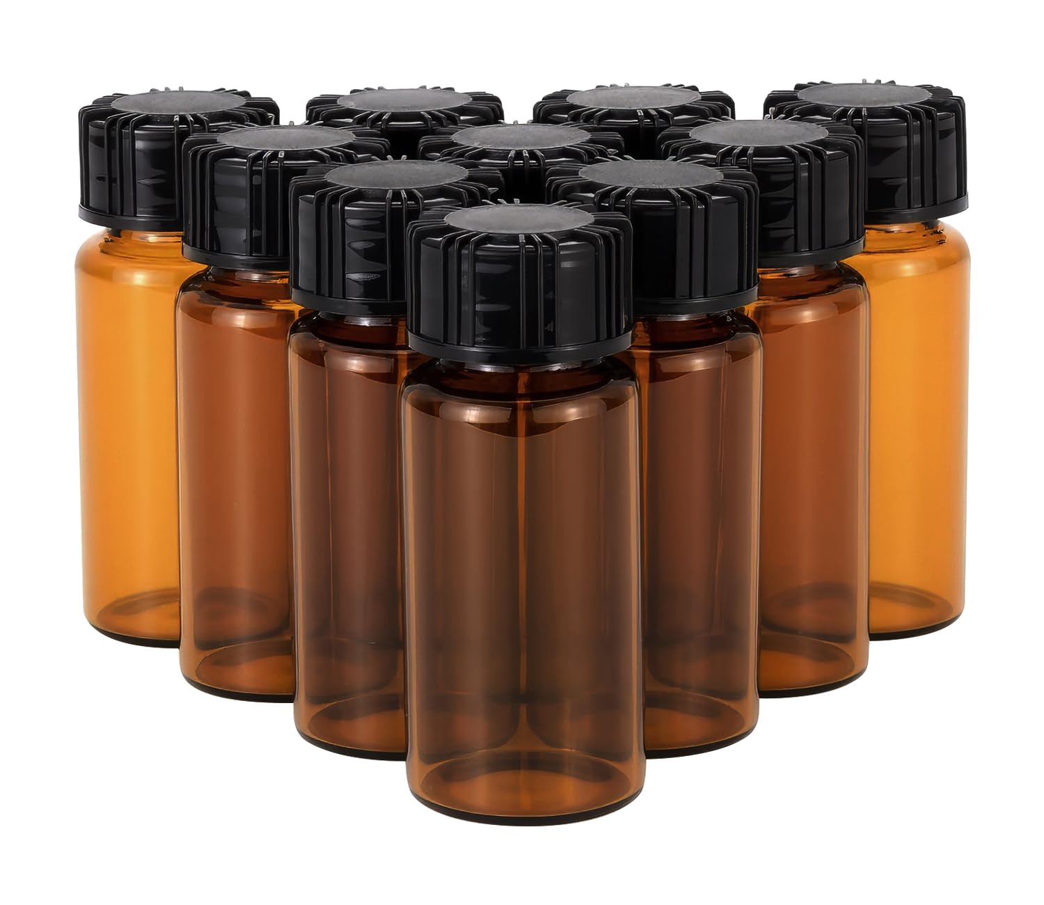 10ml Amber Glass Bottles for Essential Oils, Chemistry Lab Chemicals, Colognes & Perfumes (10 Pieces)