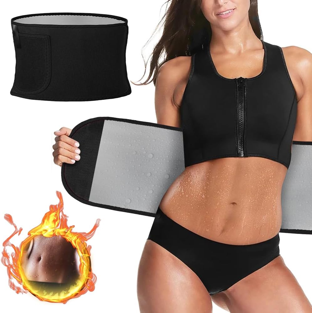 ACWOO Waist Trainer for Women Men Weight Loss, Adjustable Waist Trimmer Sweat Belt, Sauna Effect Fat Burner Exercise Belt, Back Lumbar Support Belt, Slimming Body Shaper Workout Sports Girdles Band