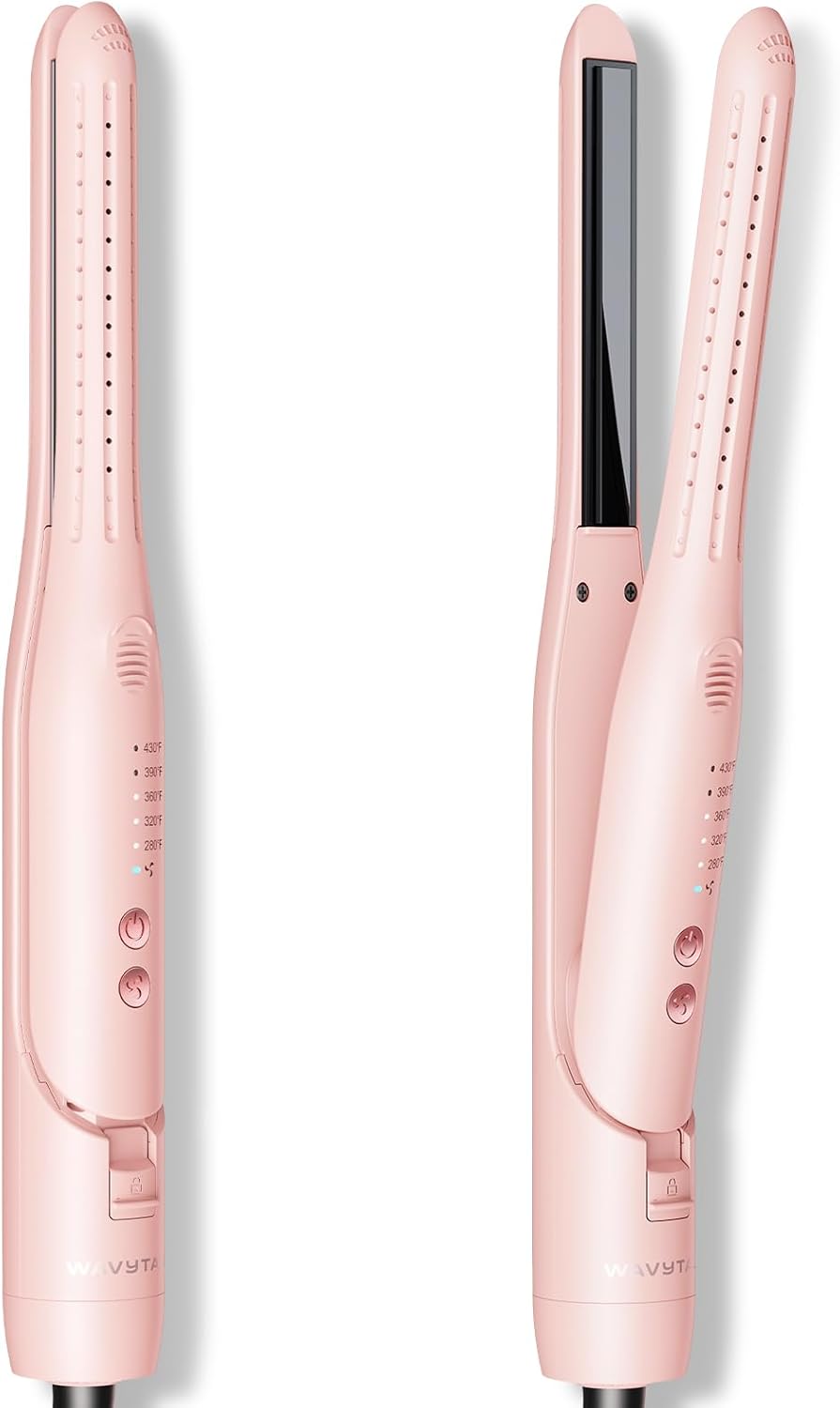Wavytalk 0.65" Pencil Flat Iron, Cool Curl Pencil, Small Airflow Styler and Straightener for Short Hair, Pixie Cut and Edges, Curling Iron for Short Hair with 360º Cool Airflow for Long-Lasting Hold