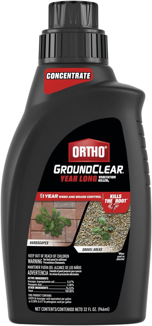 Ortho GroundClear Year Long Vegetation Killer2 Concentrate, Kills and Prevents Weeds Up to 12 Months, 32 fl. oz.