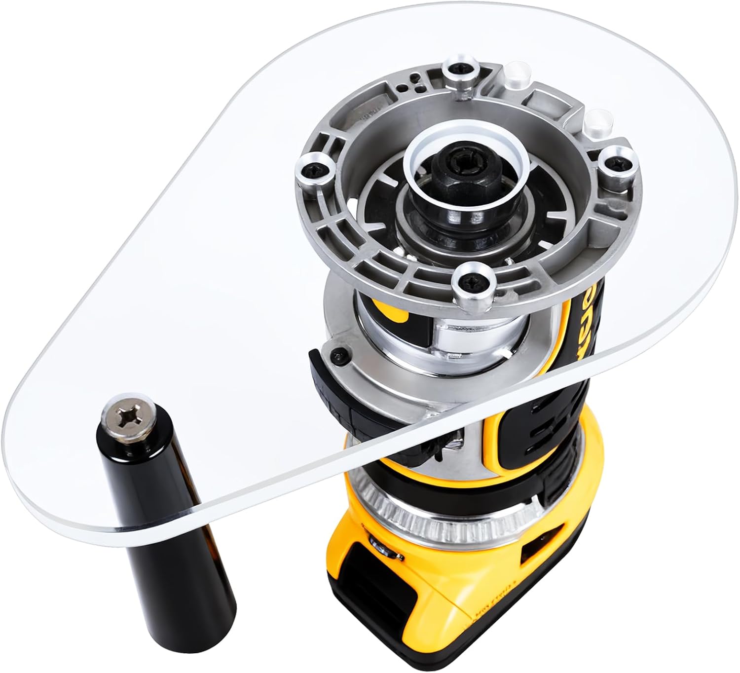 Single Grip Router Base Plate – Pre-Drilled for DeWalt DWP611 & DCW600B Compact Routers | Easy Control for Precise Routing