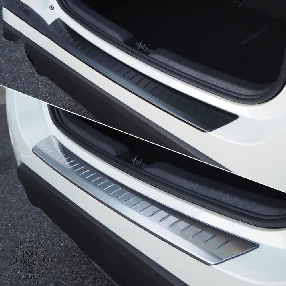 ACSUZ Car Stainless Steel Rear Bumper Protector Strips, for Toyota Yaris 2013-2020 Rear Trunk Sill Anti Scuff Scratch Trim Accessories,OuterPlate Silver