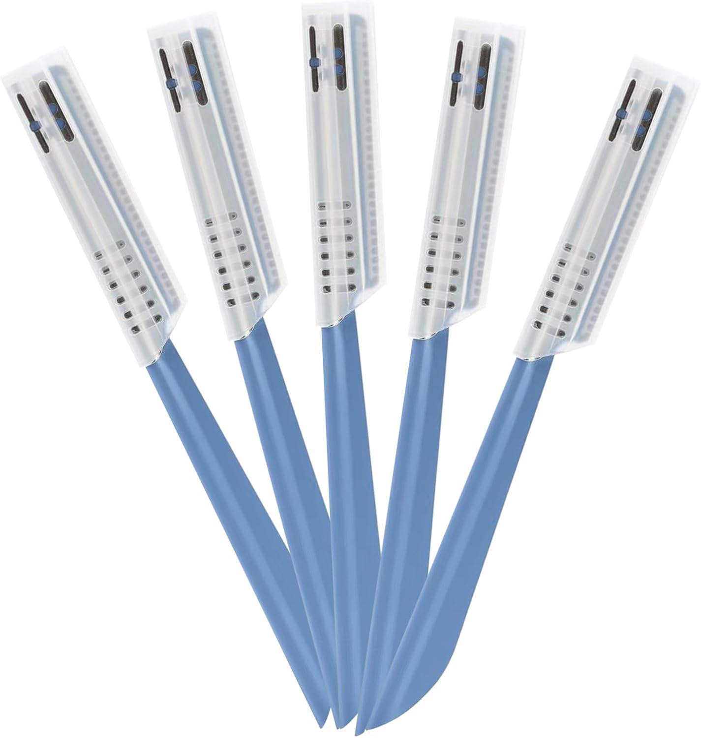 5 Pcs Beard Mustache Straight Edge Razors, Men's Edgers Trimmer Shaping Tool Eyebrow Shaper Facial Fuzz Remover Hair Shaver Stainless Steel Razor Replacement for Travel Grooming Styling