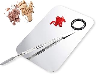 Makeup Mixing Palette, Upgrad Stainless Steel Metal Mixing Tray with Spatula Artist Tool for Mixing Foundation Nail-Art