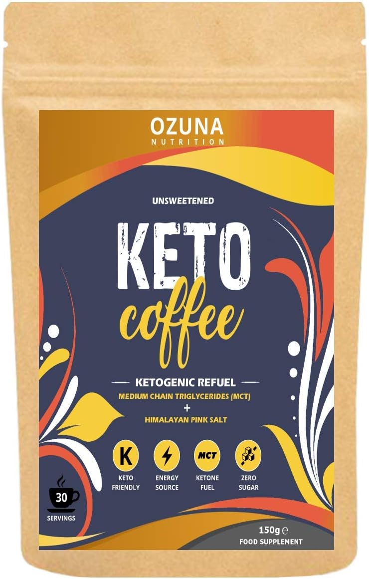 Keto Coffee | Instant Bulletproof Ketogenic Refuel Coffee with MCT Oil | Zero Carb, Sugar Free, Low Calorie Ketosis Diet Drink | Unsweetened - 30 Servings
