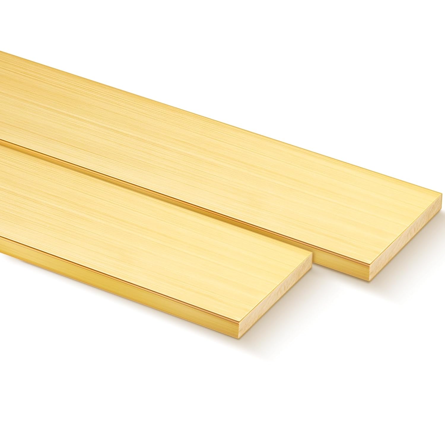 Hicarer 2 Pieces 1/4" x 2" C360 Brass Flat Bar Blank, 12" Long Rectangular Sheet, Plate Mill Stock Solid Brass for Craft Hobby, Knife Making