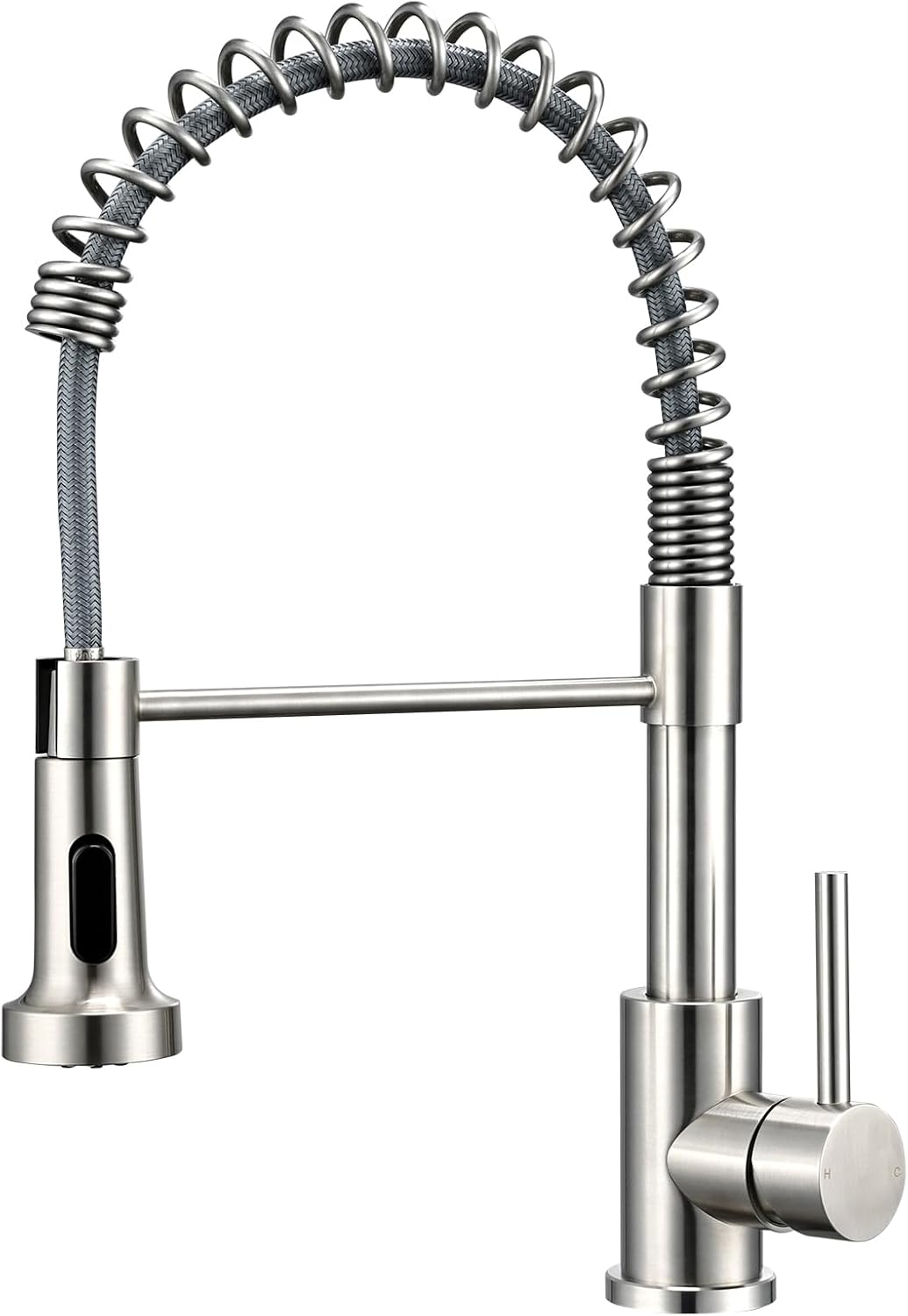 Kitchen Taps with Pull Out Spray Peppermint Spring Brushed Nickel Kitchen Sink Tap with Pull Down Sprayer Commercial Mixer Taps 1 Hole Single Lever Brushed Steel Faucets