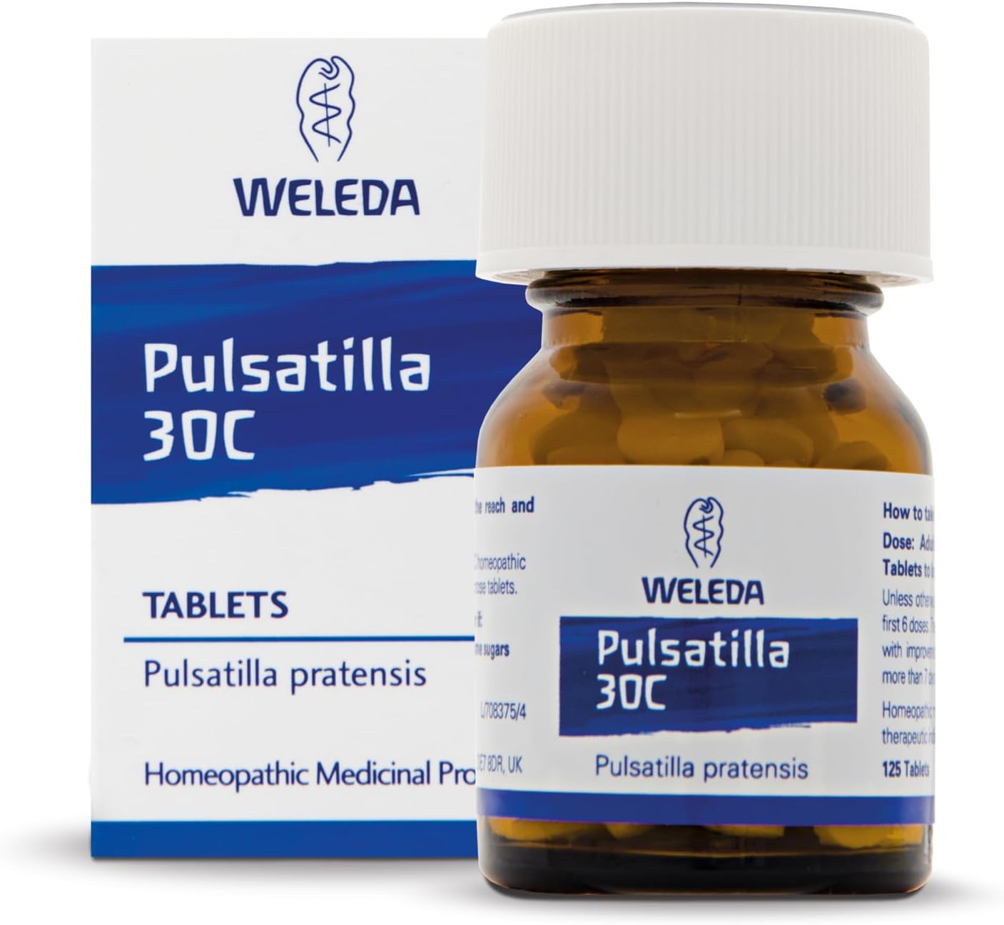 Weleda Pulsatilla 30C, Homeopathic Medicinal Product, Pulsatilla Pratensis 30C, Vegetarian, 125 Tabs