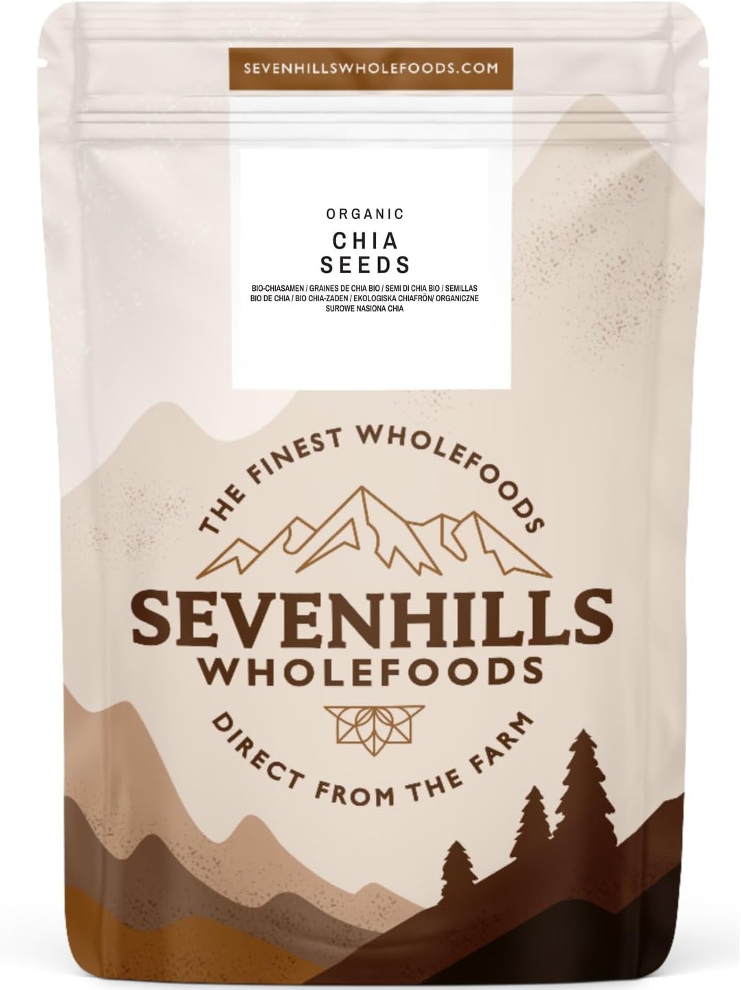 Sevenhills Wholefoods Organic Chia Seeds 1kg - Nutrient Dense - Pure & Natural - GMO-Free, allergen-Free