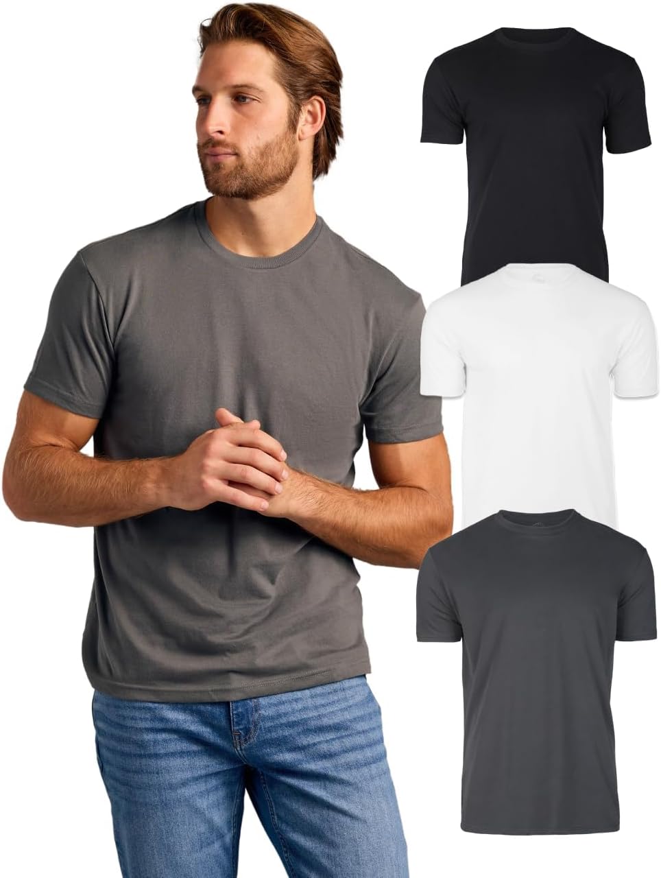 True Classic Mens T-Shirts - Short Sleeve Crew Neck Plain Novelty T Shirt for Men