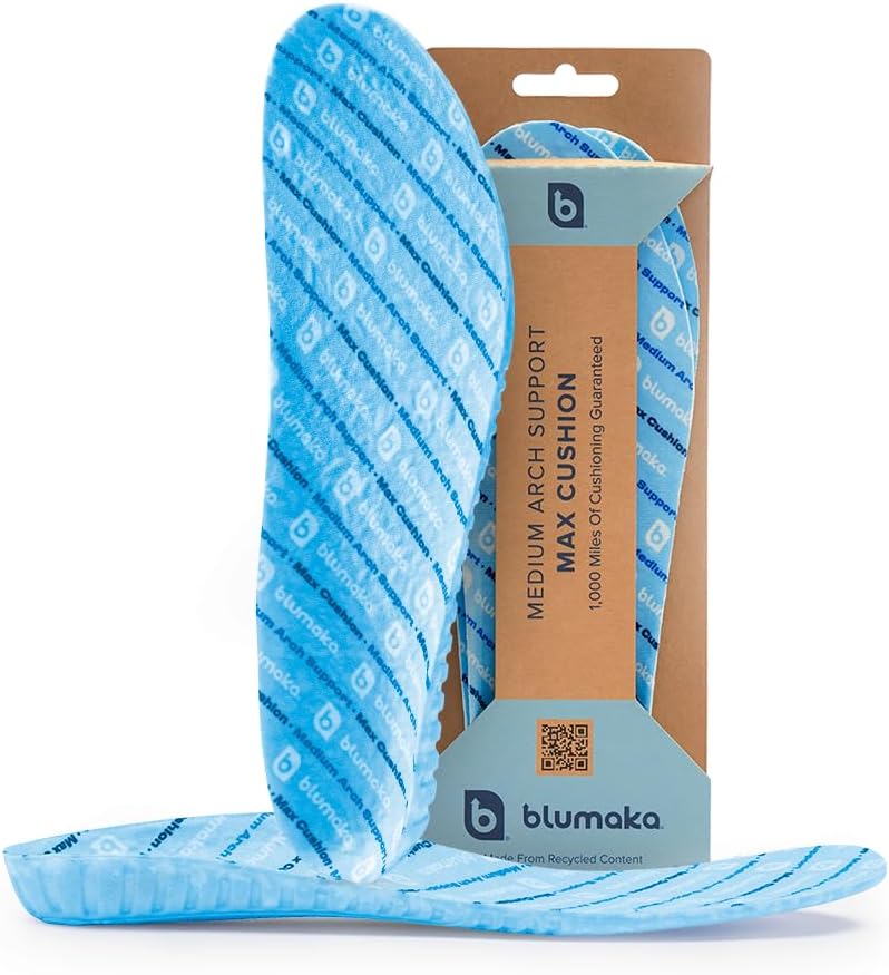 Everyday Comfort Insoles – Max Cushion for Plantar Fasciitis, Work Boots, Standing – 1,000 Mile Support – Orthotic for Flat Feet, Heel Pain (Medium Arch Support, Men’s 9-9.5 | Women’s 10-10.5)