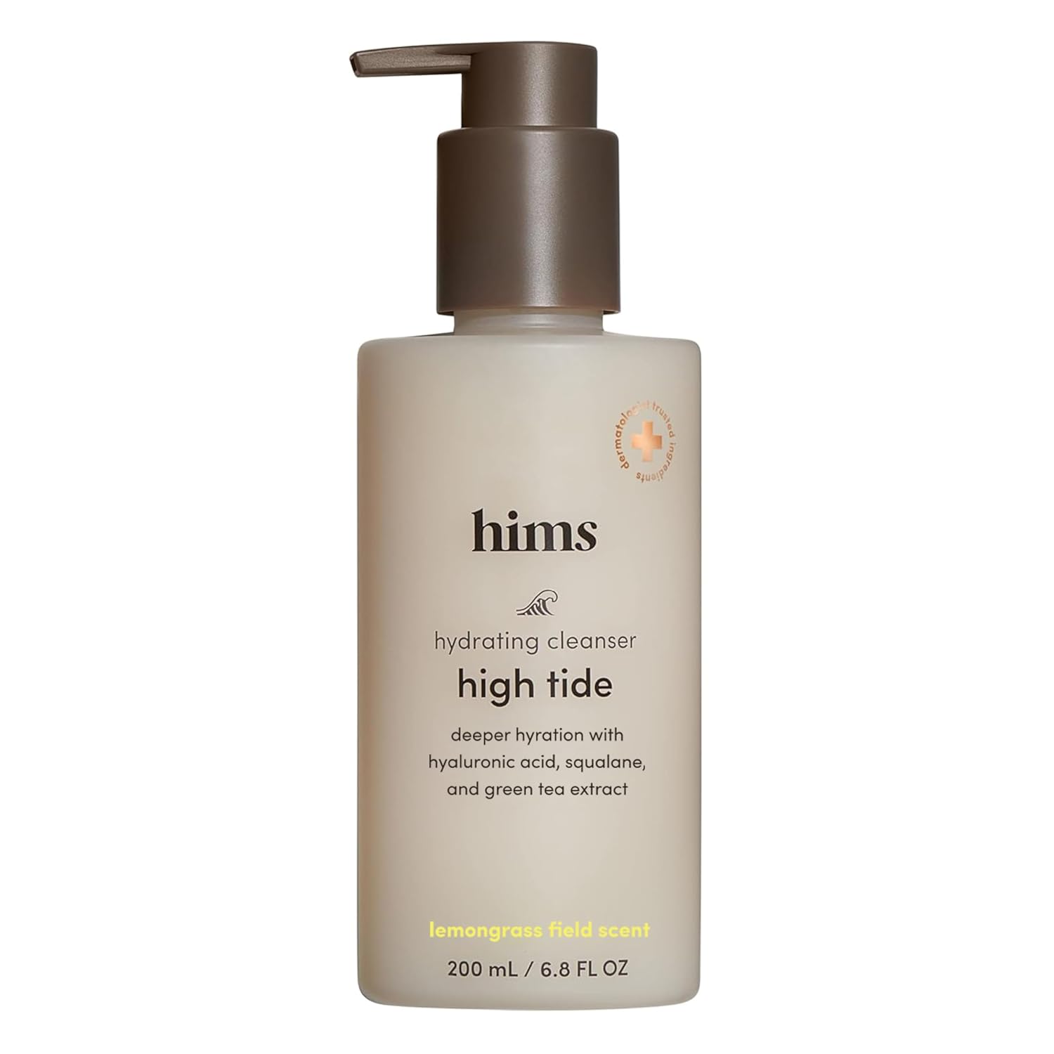 hims High Tide Hydrating Daily Cleanser for Men - Gentle Face Cleanser with Hyaluronic Acid, Squalane and Green Tea Extract - Lemongrass Field Scent