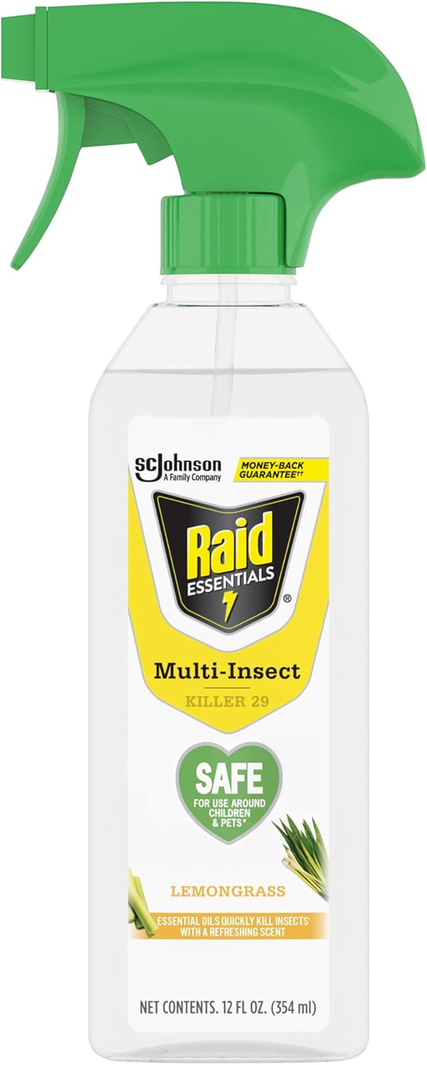 Raid Essentials Multi-Insect Killer Spray Bottle, Child & Pet Safe, for Indoor Use, 12 oz