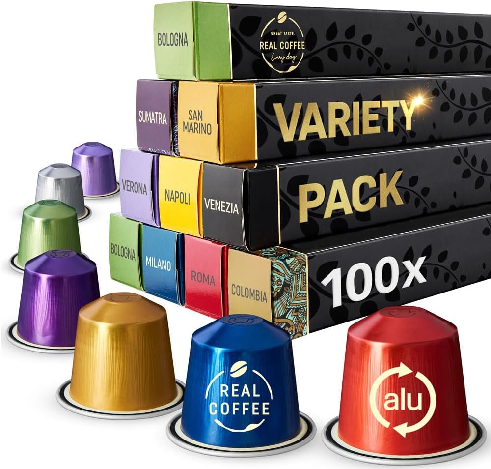 Variety Pack: 100 Nespresso Compatible Pods. 9 Different Varieties With Coffee Capsules