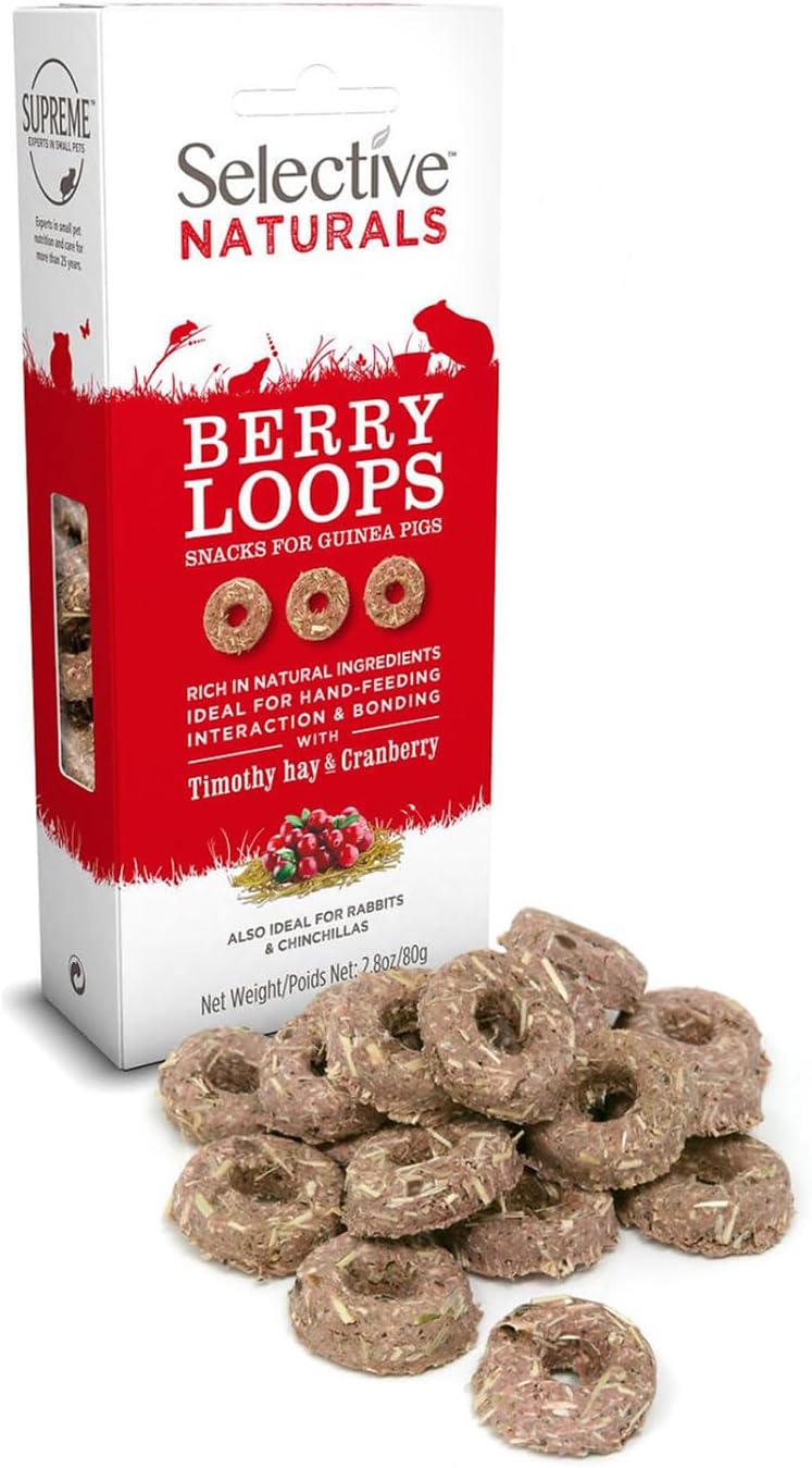 Supreme Petfoods Selective Naturals Berry Loops with Timothy Hay & Cranberry 80g
