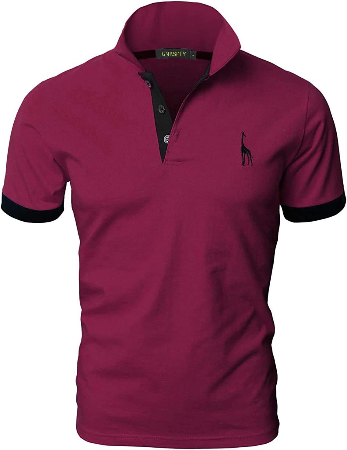 GNRSPTY Mens Short Sleeve Polo Shirts Classic Giraffe Embroidery Golf Tennis T-Shirt