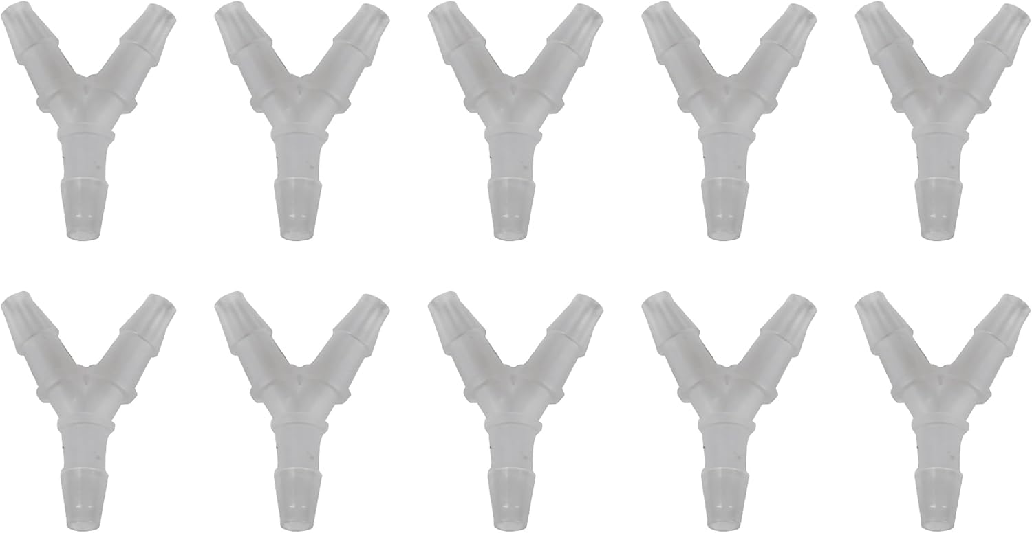 Premium Y-Connector| 10 Count | 3-Way Barbed Design | Secure Fit for Optimal Oxygen Flow | Compatible with Major Respiratory Brands | Durable, Medical-Grade Oxygen Therapy Accessory