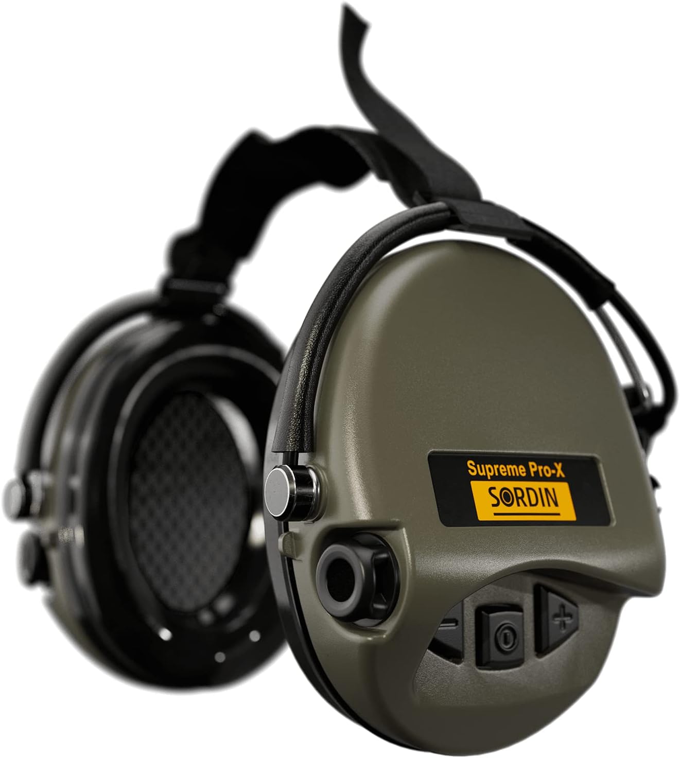 Sordin Pro-X Ear Muffs - Active and Electronic Ear Defenders w/Neckband - Gel Pads - Earmuffs for Hunting & Shooting