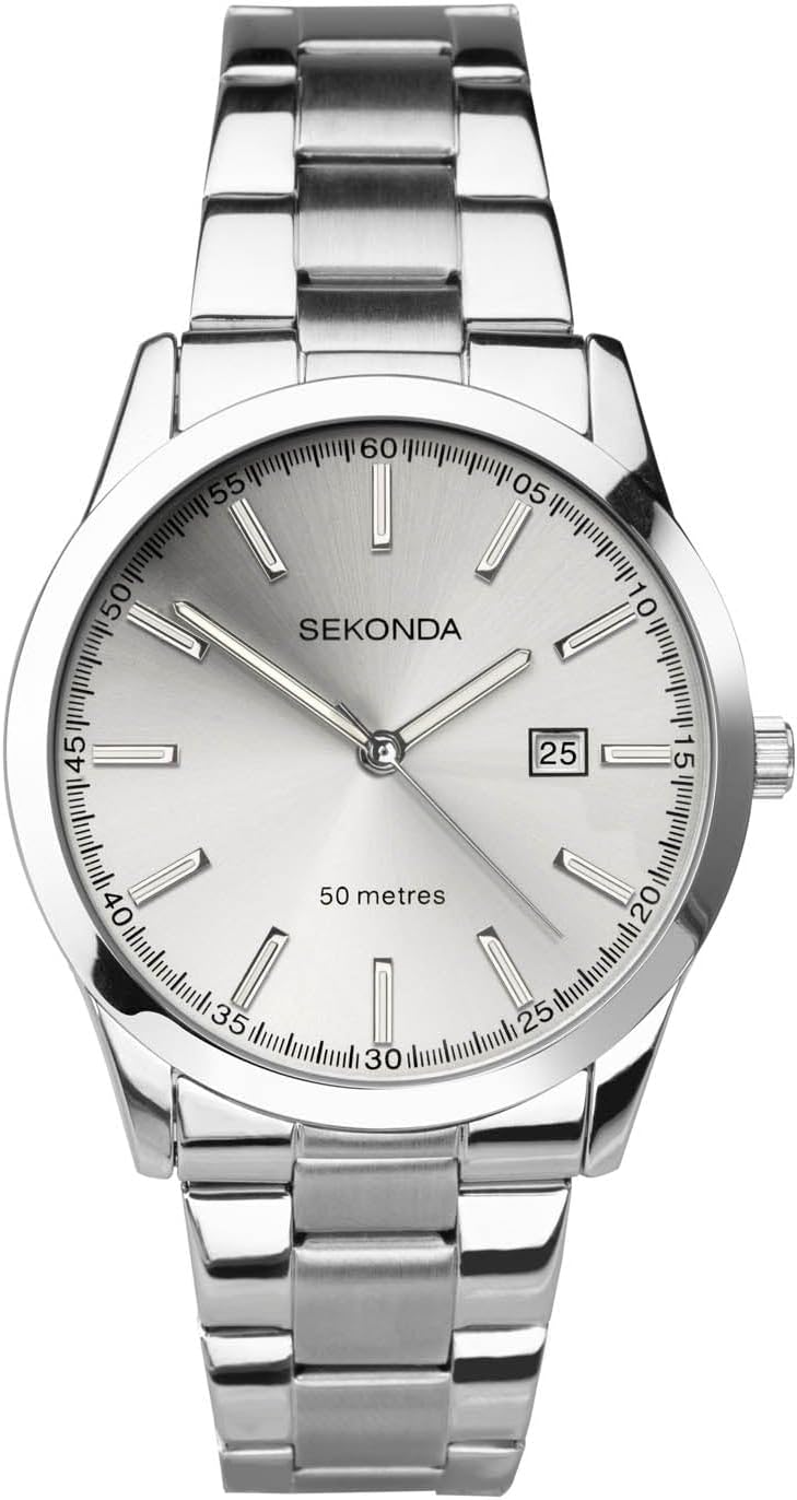 Sekonda Taylor Men’s 41mm Quartz Watch with Analogue Display, and Stainless Steel Bracelet