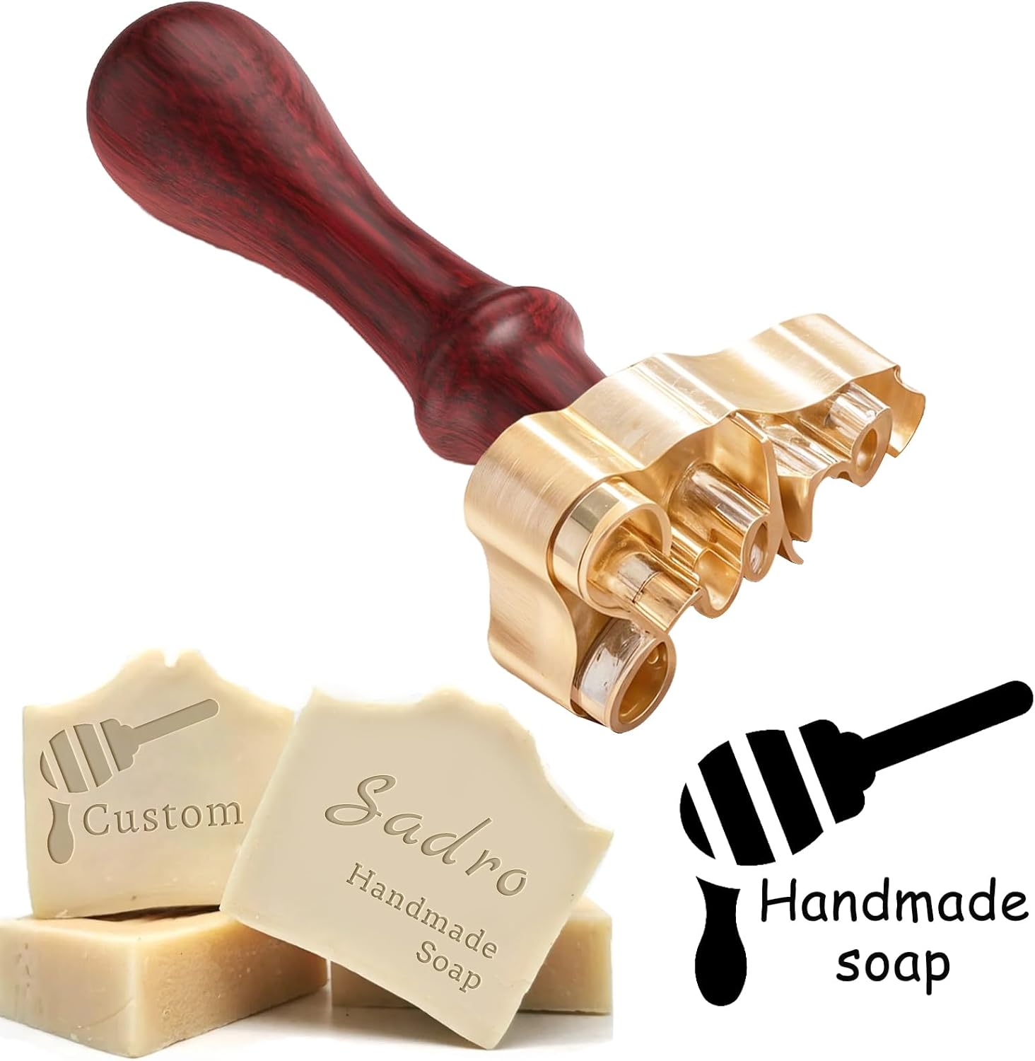 HJX Custom Soap Logo Stamp for Homemade - Personalized Soap Stamp DIY Your Logo Design,Text for Soap Crafter Maker,Branding & Gifting