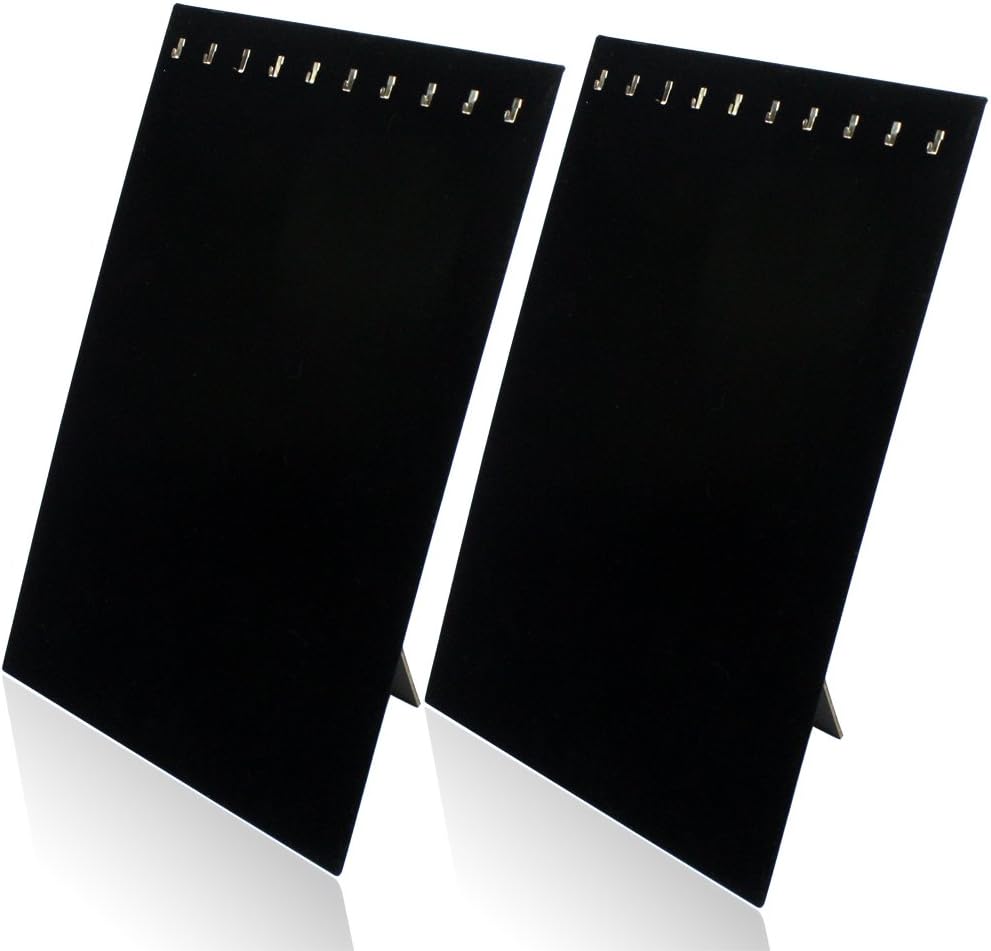 H&S 2x Velvet Jewellery Display Stand Bust Set for Necklace (Black) - Necklace Chain Stand - Jewellery Chain Holder