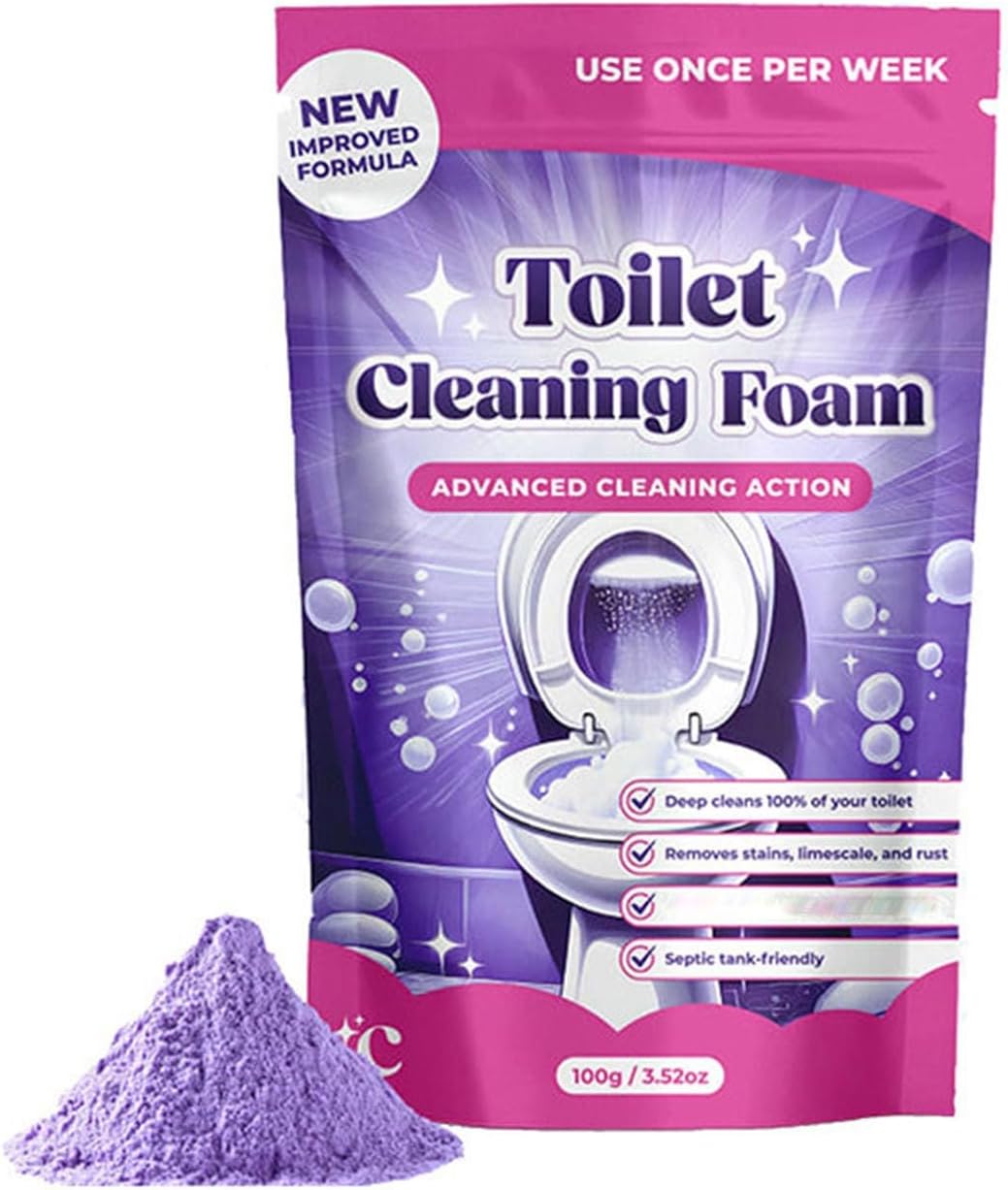100g/3.52oz Toilet Cleaning Foam, Toilet Cleaning Foaming Powder, Foam For Sparkling Clean Toilets With Zero Effort, Touch Free Form Toilet Cleaner