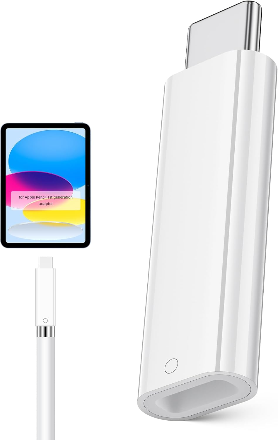 iMangoo for Apple USB-C to Pencil (1st Generation) Adapter, Male to Female USB C Pencil Charger USBC Adapter for iPad (A16) 10th Generation Pairing and Charging Lightning Connector Pen, 1 Pack