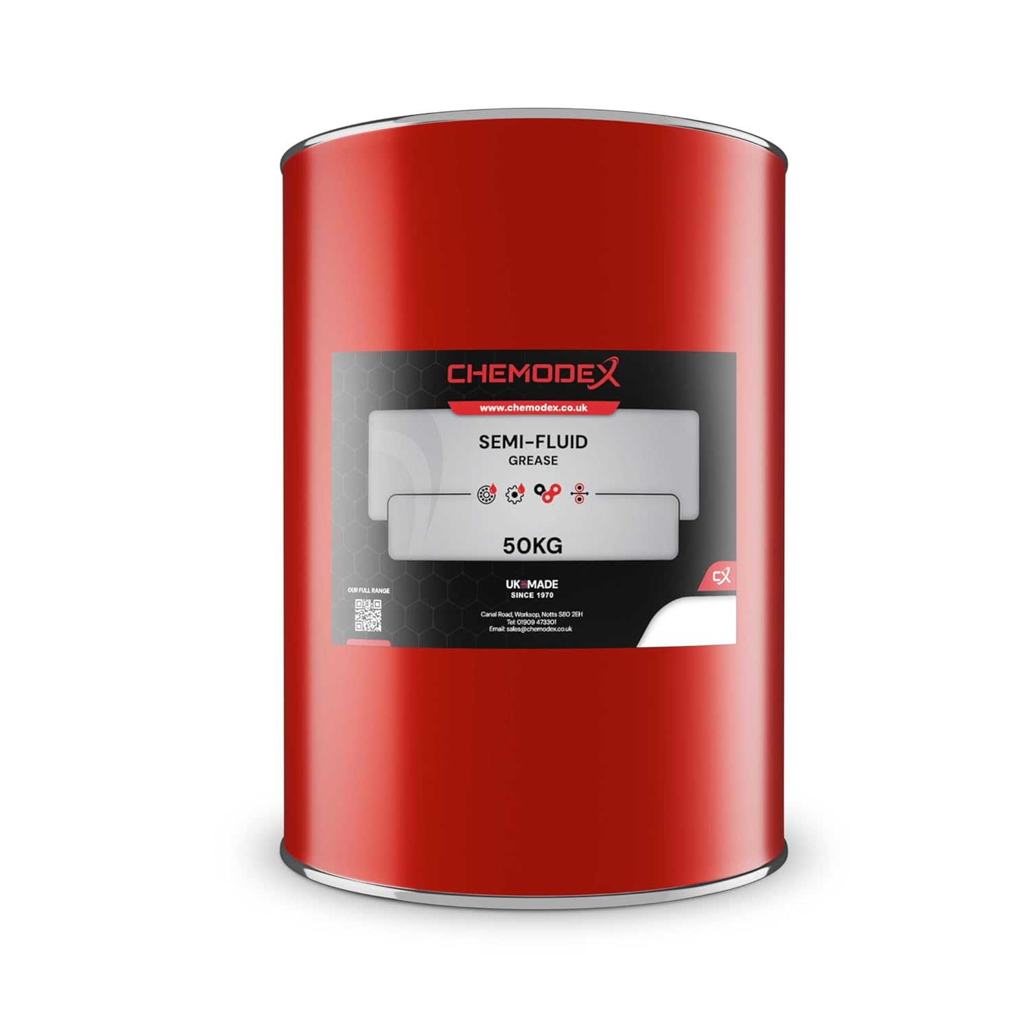 Chemodex Semi-Fluid Grease 50kg - High-Performance Semi-Fluid Lubricating Grease - Extreme Pressure, Water Resistant, Corrosion Protection, Industrial Grade