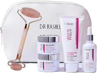 Fade Spots Skin Care Gift Set (4pcs), Including Fade Spots Face Serum, Fade Spots Day & Night Cream & Cleanser + 1 Pcs Rose Quartz Face Jade Roller & Makeup Pouch