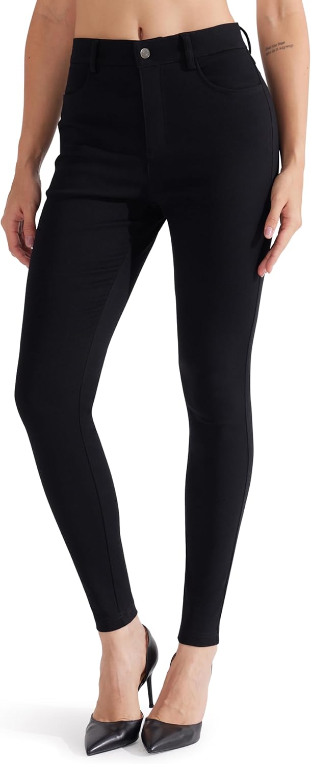 Libin Women's 4-Way Stretch Dress Pants 28"/29" Skinny-Leg Office Casual Slim Fit Work Slacks with Pockets