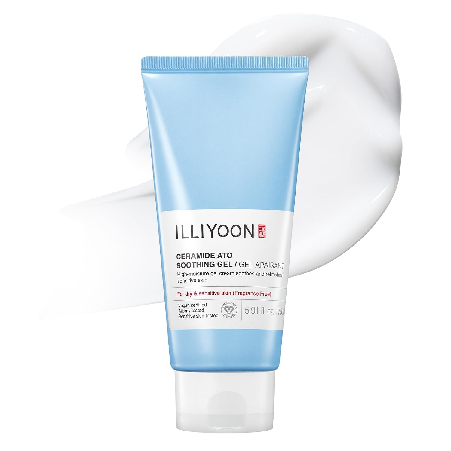 Illiyoon Ceramide Ato Soothing Gel - Vegan Facial Moisturizer for All Skin types, 5.9 Fl Oz (175ml)