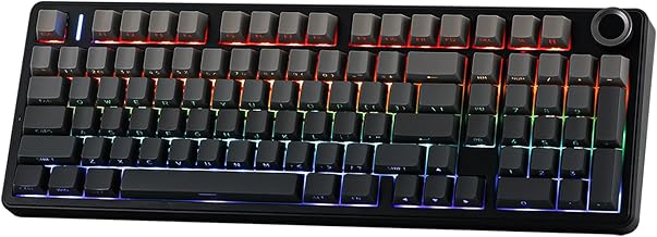 Aula F99 PRO 96% Mechanical Keyboard, BT5.0/USB-C/2.4GHz Wireless Gaming Keyboard, Hot Swappable Gasket Custom Keyboard with 8000mAH Battery, Knob, RGB Backlits for Win/Mac (Grey)