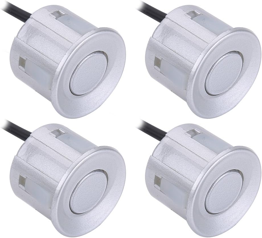 4Pcs Car Parking Sensor Reversing Radar Vehicle Backup Detector System Reversing Radar Probe (Silver)