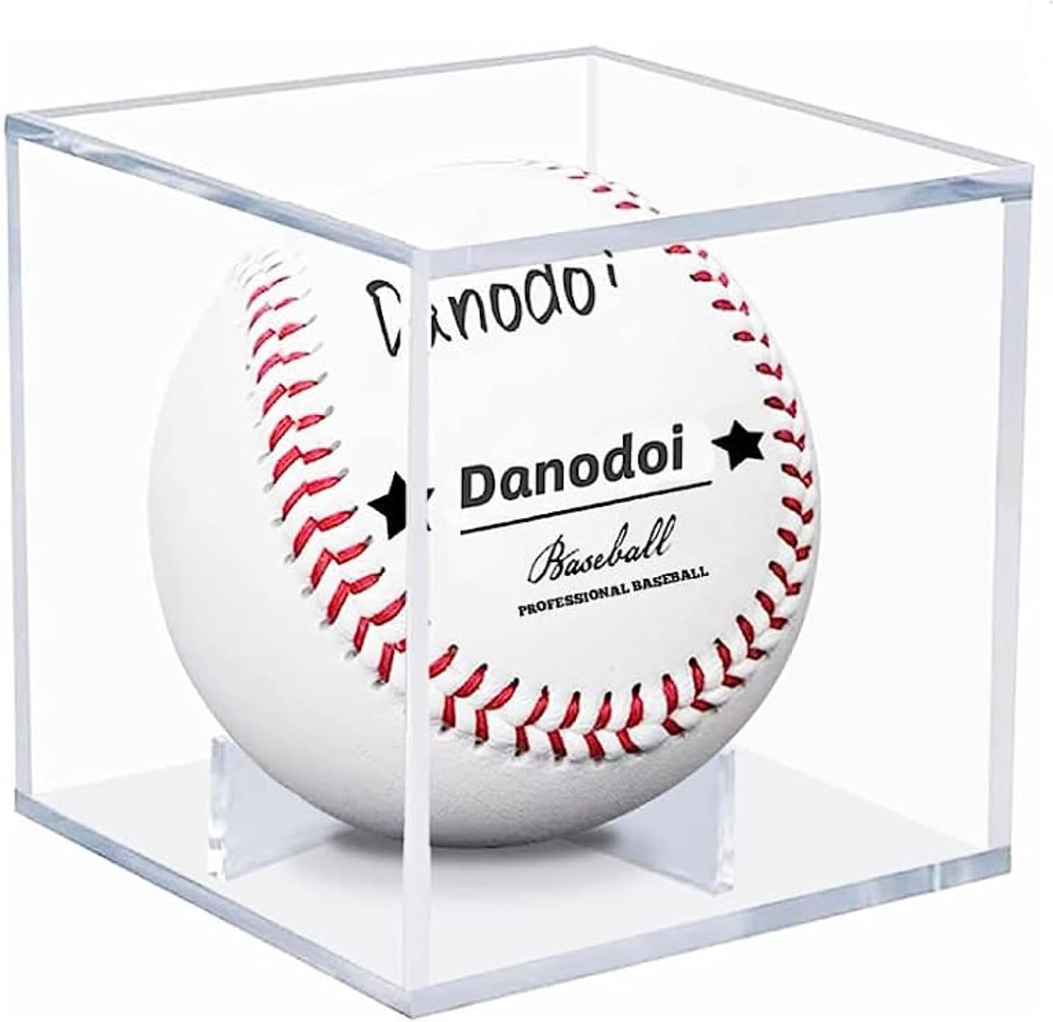 Danodoi Baseball Display Case UV Protected Acrylic Clear Baseball Holder Square Cube Ball Protector Memorabilia Autograph Display Box for Official Size Baseball