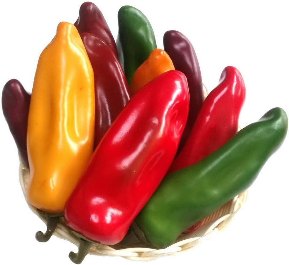 Gresorth 10pcs Artificial Lifelike Chili Fake Pepper Vegetable Decoration Home Kitchen Food Toy Photography Props